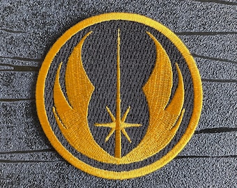Jedi Order Jediritter Logo Morale Aufnäher Klett Patch Military Airsoft Schwarz