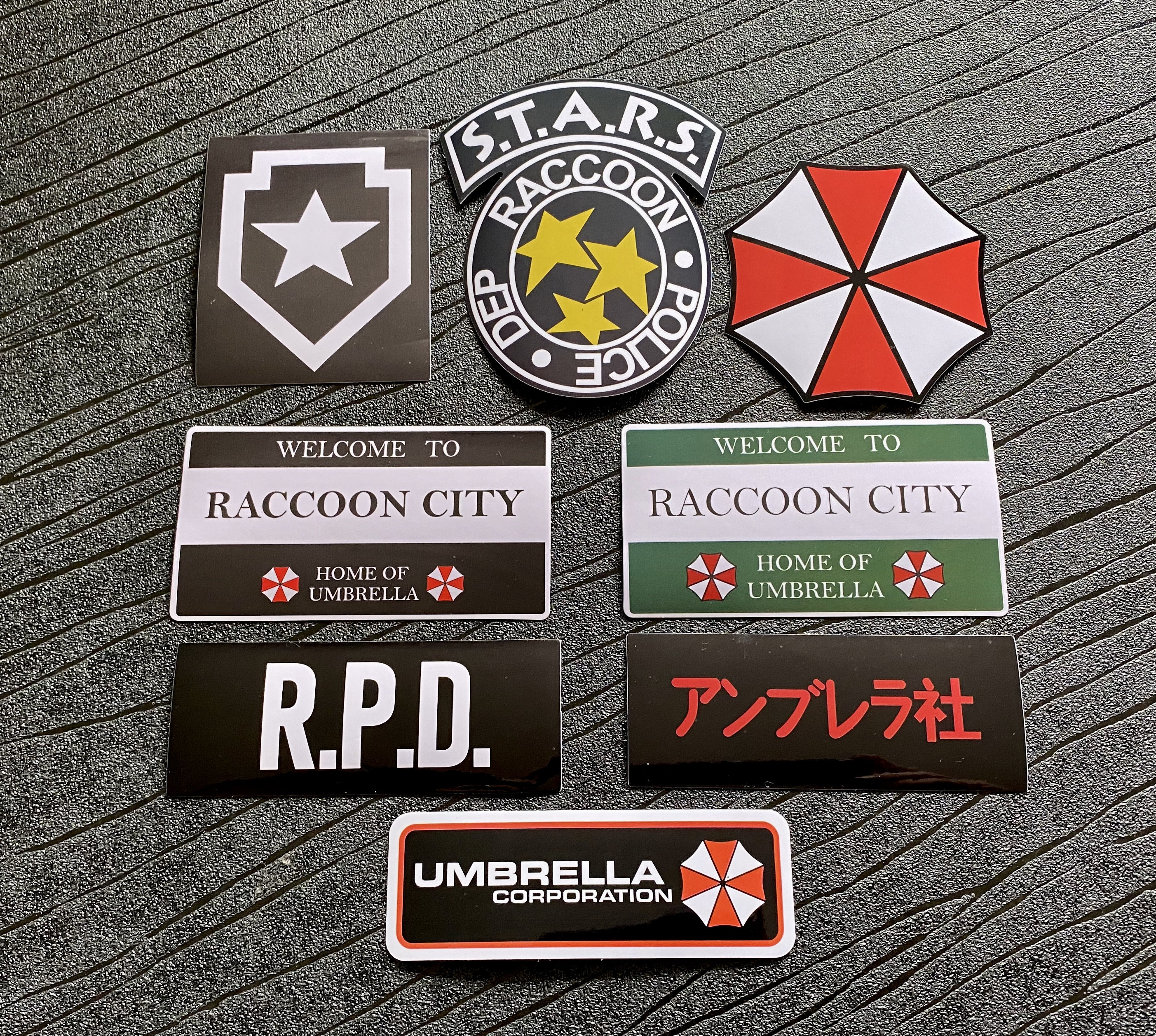 16 pcs Umbrella Corporation Sticker Set, Umbrella Decal Calcomanias Raccoon  City Car Window Truck Bumper Bike