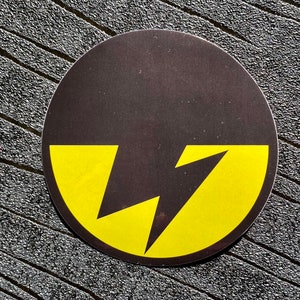 Norts Wasserdicht und UV-beständig PVC Aufkleber Farbe Gelb auf Schwarz (75 mm)