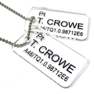 Aliens US Colonial Marine (USCM) Acrylic Dog Tags - Pt T. Crowe
