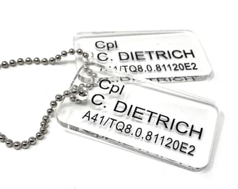 Nieśmiertelniki akrylowe dla żołnierzy piechoty morskiej kolonialnej USA (USCM) – kapral C. Dietrich