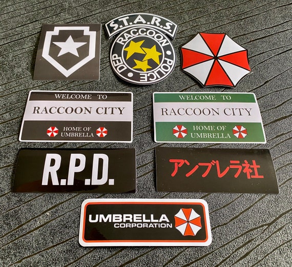 Raccoon City Umbrella Corporation S.T.A.R.S. und RPD Wasserdicht und UV  beständig PVC Aufkleber Sammlung 8 Pack - .de