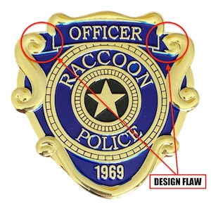 Raccoon City RPD Metal Badge with Pin Fixture: Price reduced due to Design Flaw