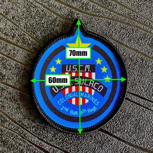 Aliens USS Sulaco US Colonial Marines Sew on Patch. Small 70mm X 60mm ...