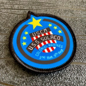 Aliens USS Sulaco US Colonial Marines Sew on Patch. Small 70mm X 60mm ...