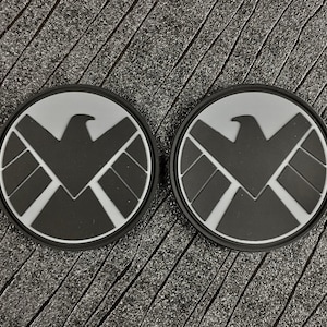 SHIELD 3D PVC Sew-On Patches: Left & Right Pair (75mm)