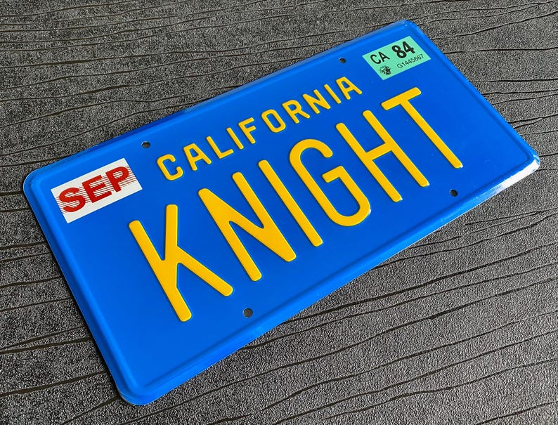 Knight Rider Rear Tag Knight Rider Trans Am Prop License Plate Embossed on Aluminium: Size ...