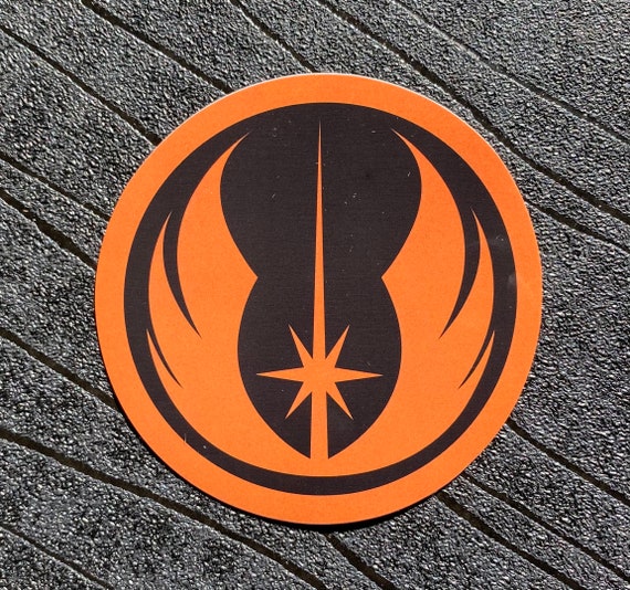 Jedi Orden Aufkleber Wasserdicht und UV beständig PVC Aufkleber Farbe  Orange auf Schwarz 75mm -  Österreich