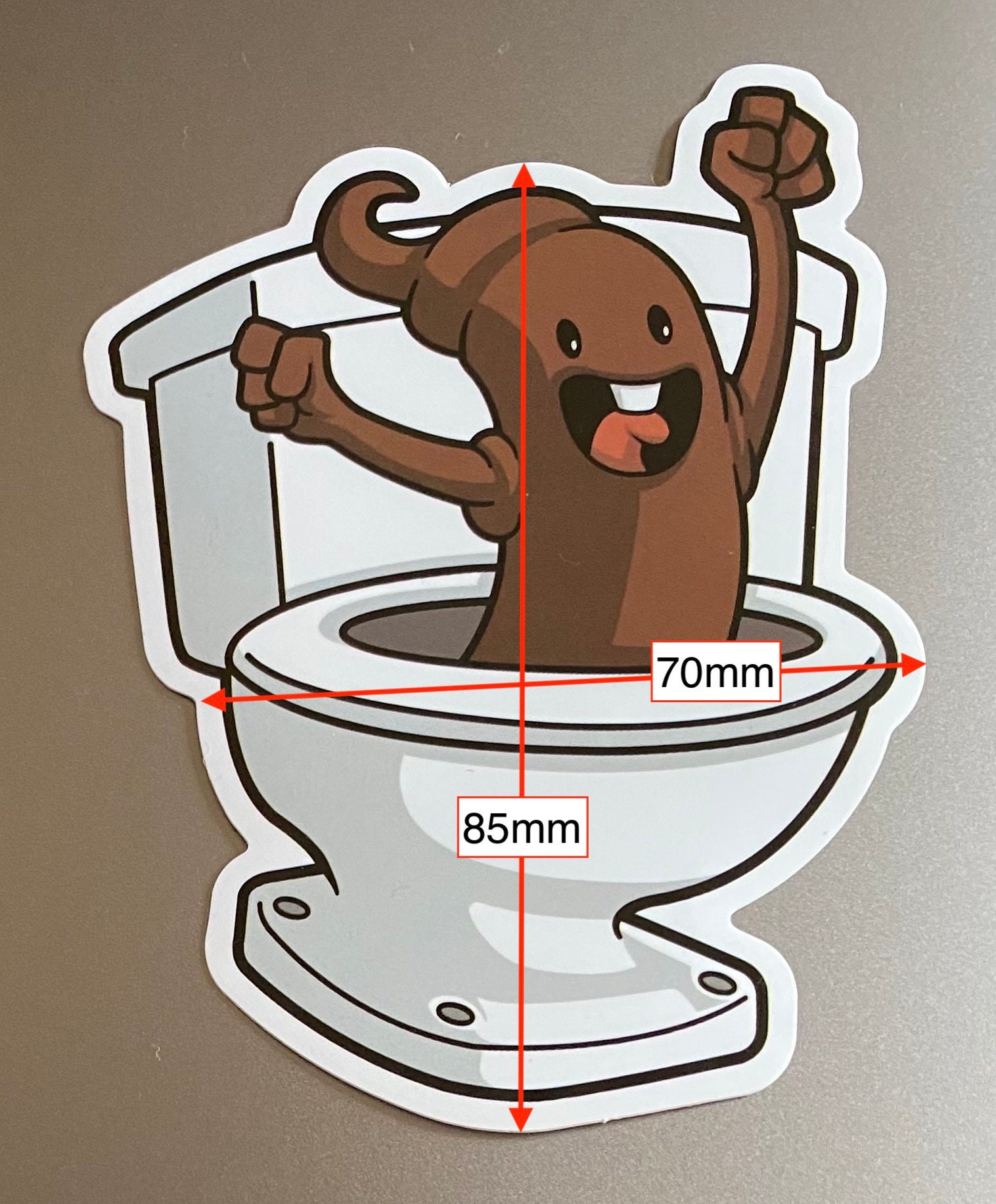 Poop in Toilet Funny Cartoon Poo Sticker pic