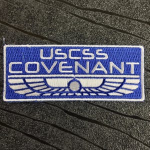 Alien Covenant USCSS Covenant Iron On Patch Colour in Blue (95mm x 37mm)