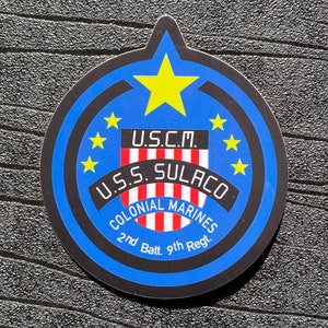 Adhesivo de PVC resistente al agua y a los rayos UV de los marines coloniales de EE. UU. USS Sulaco Weyland Yutani USCM