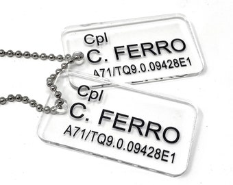 Aliens US Colonial Marine (USCM) Acrylic Dog Tags - Cpl C. Ferro