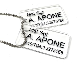 Aliens US Colonial Marine (USCM) Acrylic Dog Tags - Mst Sgt A. Apone