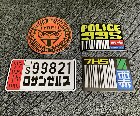 ブレードランナー ステッカー：タイレル社＆ナンバープレート - 防水