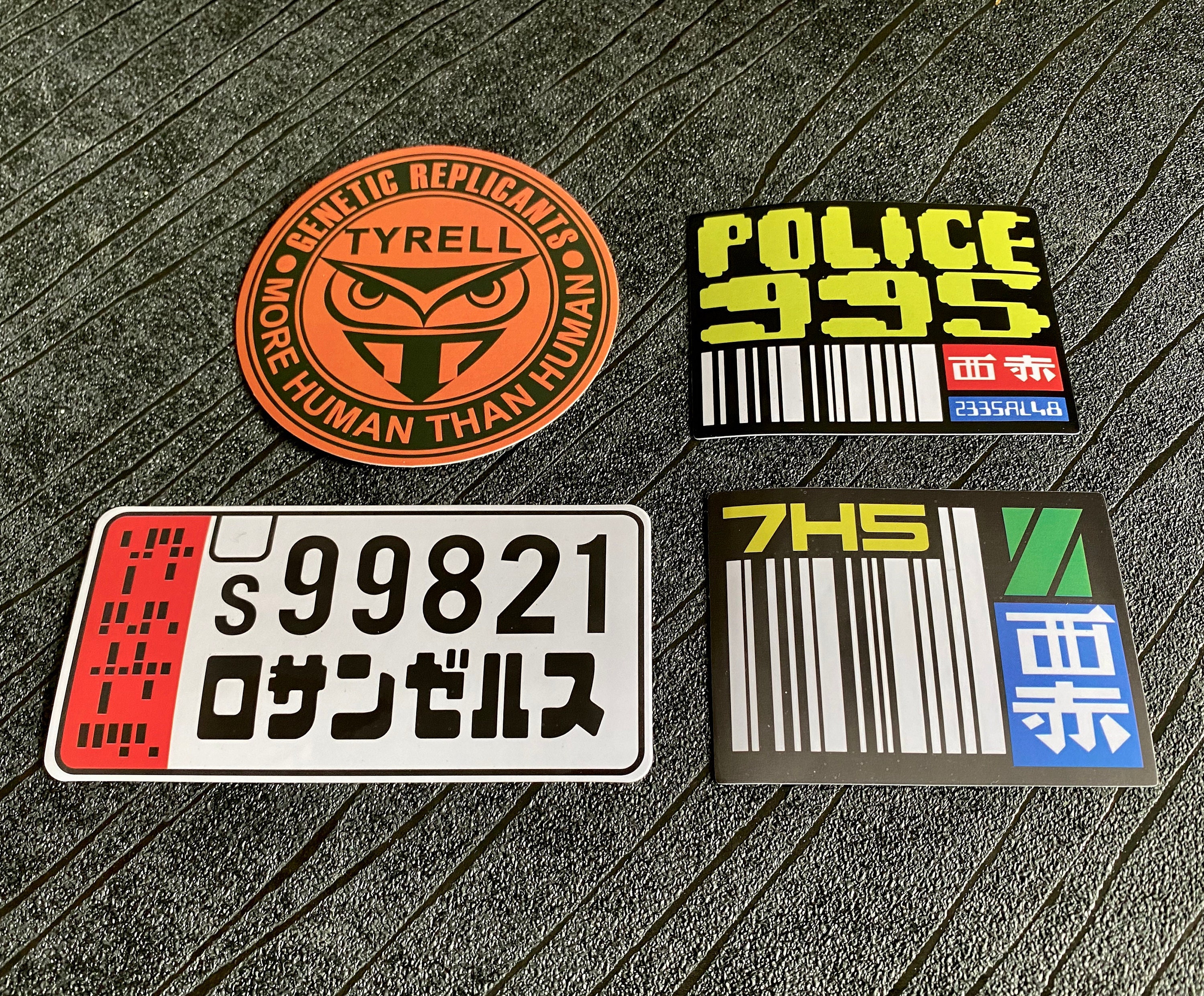 ブレードランナー ステッカー：タイレル社＆ナンバープレート - 防水