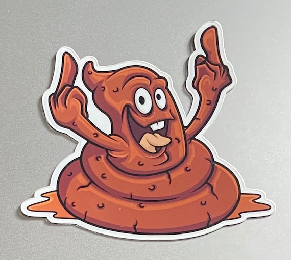 Rude Poop Lustiger Cartoon Aufkleber. Wasserfester und UV beständiger PVC- Aufkleber. Größe 80mm x 60mm. -  Österreich