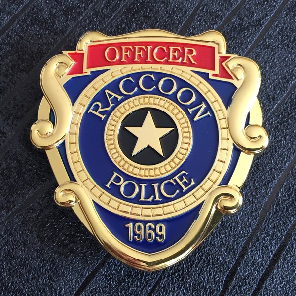 Raccoon City R.P.D. Red Banner Metal Costume/Cosplay Badge with Pin Fixture (66mm x 63mm)