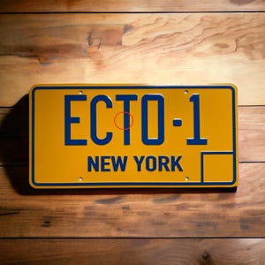 Ghostbusters ECTO-1 Prop License Plate Embossed on Aluminium: Price reduced due to Minor Defects