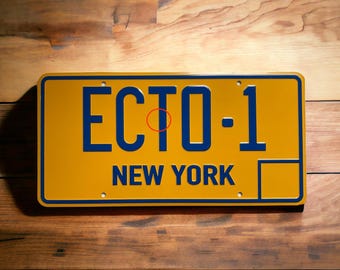 Ghostbusters ECTO-1 Prop License Plate Embossed on Aluminium: Price reduced due to Minor Defects