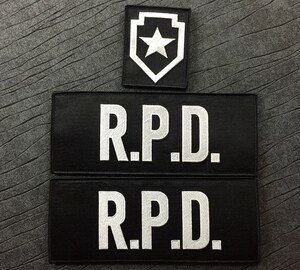 Patchs R.P.D. Raccoon City - Lot De 3 Pour Gilet Tactique Cosplay Resident Evil