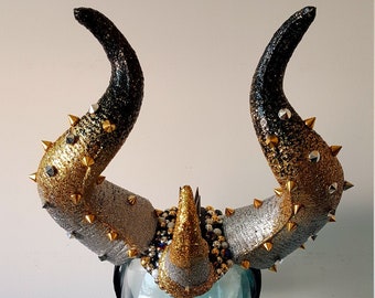 Nashorn Kopfschmuck, Burning Man, Burning Man Kostüme, Kopfschmuck, Halloween Hörner, Herren Kopfschmuck, Horn Kopfschmuck, Festival Headpiece