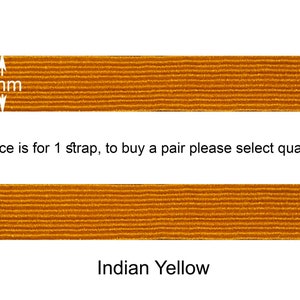 1x REPLACEMENT Custom-Made Quality Elastic Band/Strap, for Silver Metal Cigarette Case. Made-to-Measure. Indian Yellow 9mm