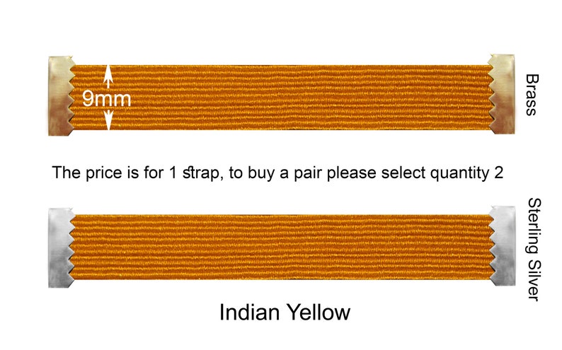 1x REPLACEMENT Custom-Made Quality Elastic Band/Strap, for Silver Metal Cigarette Case. Made-to-Measure. Indian Yellow 9mm