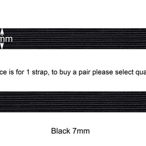 1x REPLACEMENT Custom-Made Quality Elastic Band/Strap, for Silver Metal Cigarette Case. Made-to-Measure. Black 7mm