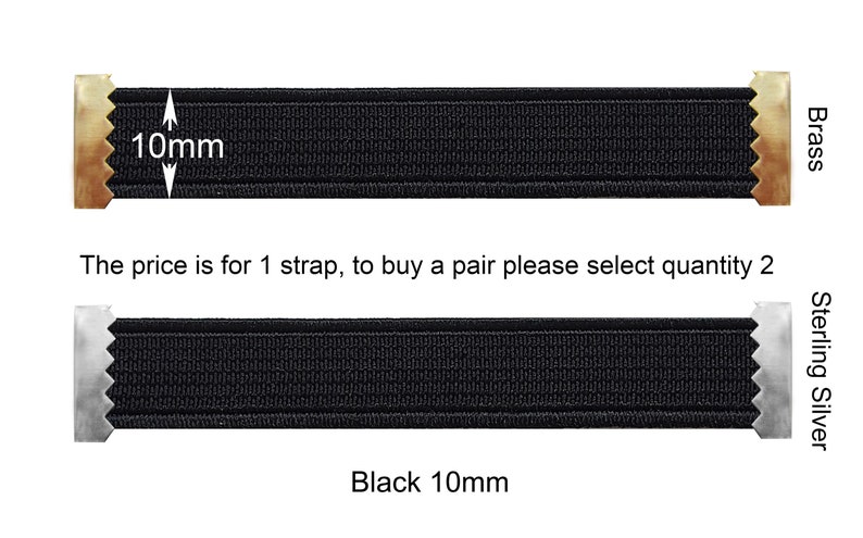 1x REPLACEMENT Custom-Made Quality Elastic Band/Strap, for Silver Metal Cigarette Case. Made-to-Measure. Black 10mm