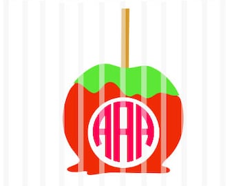 Candy Apple Monogram ~ SVG and Png files- HTV, Decal, DIY, Vinyl Cutters, Design Space