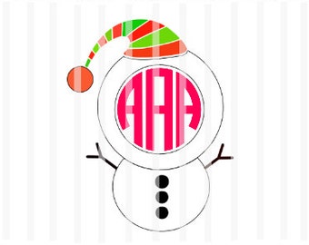 Snowman Monogram ~ SVG and Png files- HTV, Decal, DIY, Vinyl Cutters, Design Space
