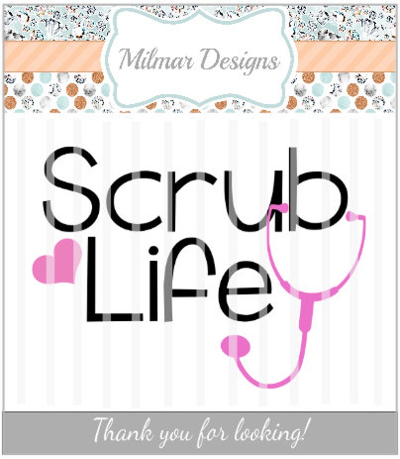 Download Scrub Life SVG and Png files HTV Decal DIY Vinyl | Etsy