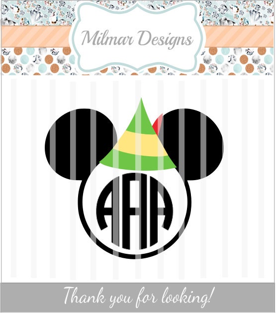 Download Disney Mickey Mouse with Buddy the Elf Hat SVG File HTV | Etsy