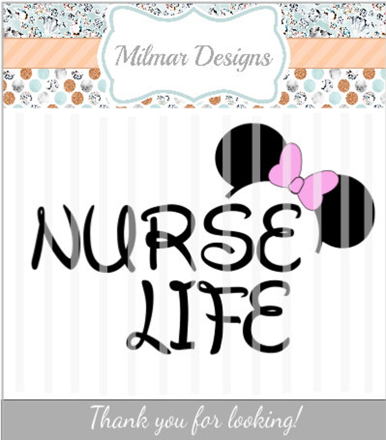 Download Nurse Life Disney Minnie Hashtag SVG and Png files HTV | Etsy