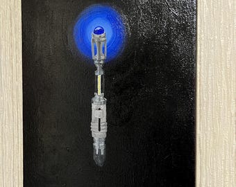 Origineel schilderij 10e Doctor Sonic-schroevendraaier
