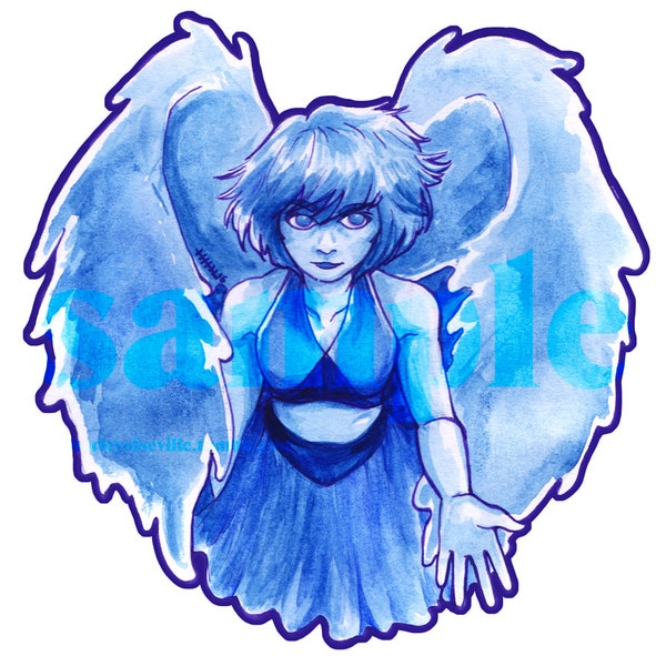 Lapis Lazuli 8.5x11 Steven Universe Watercolor Art Print