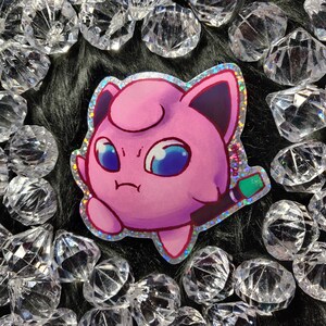 3 Inch Marker Jigglypuff Dot Sequin Holographic Vinyl Sticker