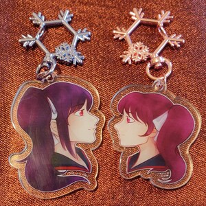 Leah and Sarah Kazuno Acrylic Keychains Saint Snow Dropout?!