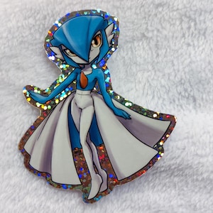 3 Inch Shiny Gardevoir Dot Sequin Holographic Vinyl Sticker