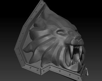 stl Lion Varian Wrynn Inspired Shoulder Pauldron 3d file World of Warcraft