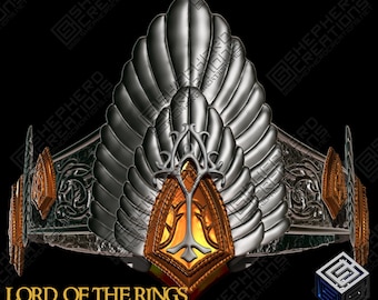 stl Il Signore degli Anelli Cosplay Ritorno del Re Corona di Aragorn file 3d