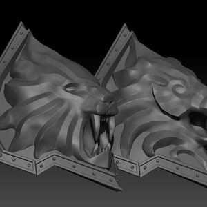 stl Lion Griffin Warcraft Pauldrons Varian Wrynn World of Warcraft