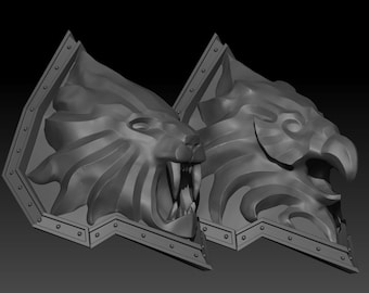 stl Lion Griffin Warcraft Pauldrons Varian Wrynn World of Warcraft