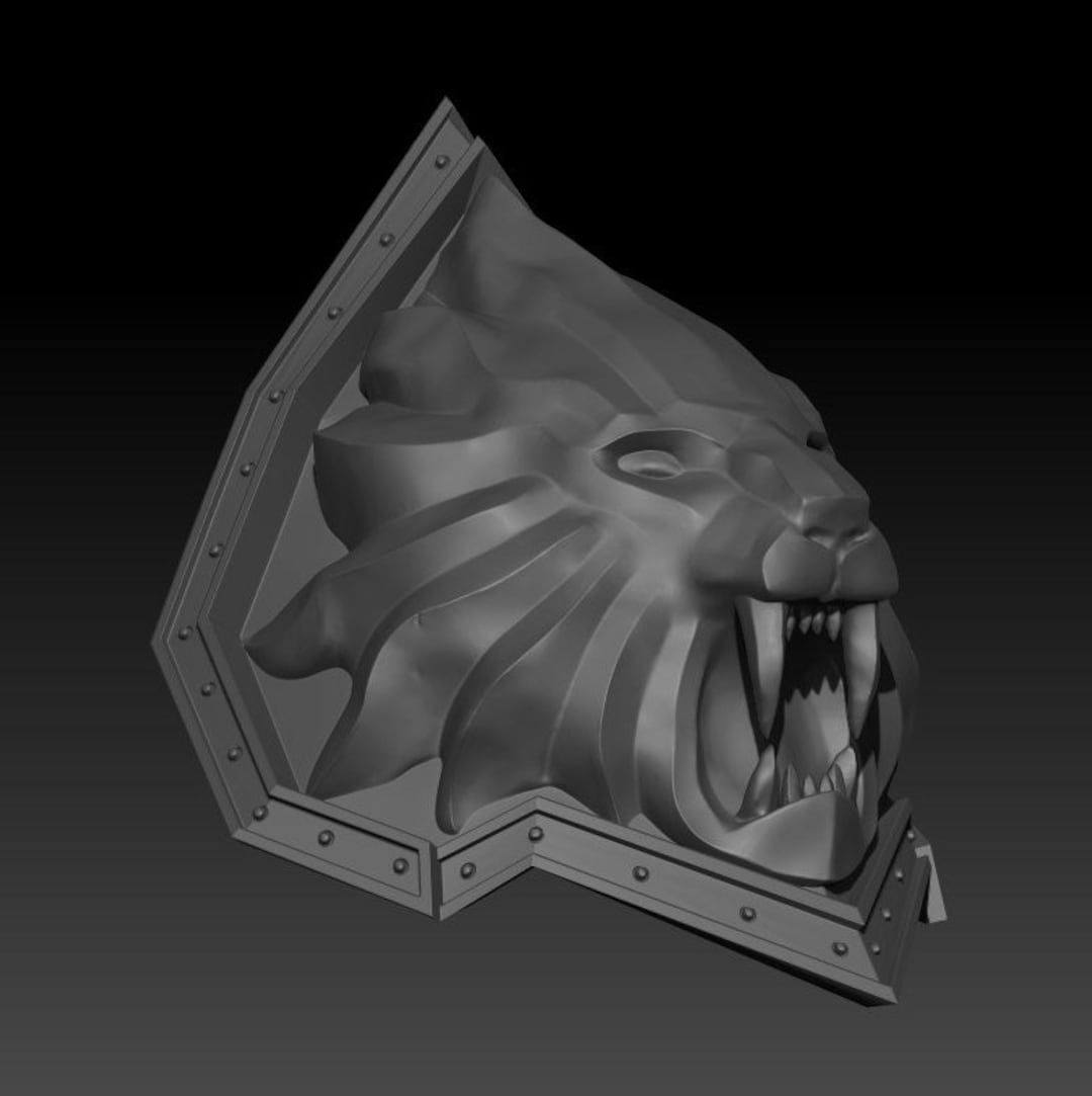 Stl Lion Varian Wrynn Inspired Shoulder Pauldron 3d File World of