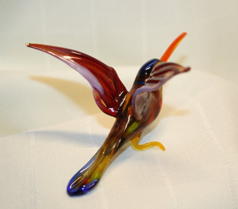 Hand Blown Glass Figurine Glass Hummingbird 6 Etsy