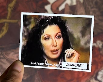 Spoonie Vampire Cher Mom I am a Vinyl Sticker Spoon Theory Goth Invisible Illness Punk Meme Coded