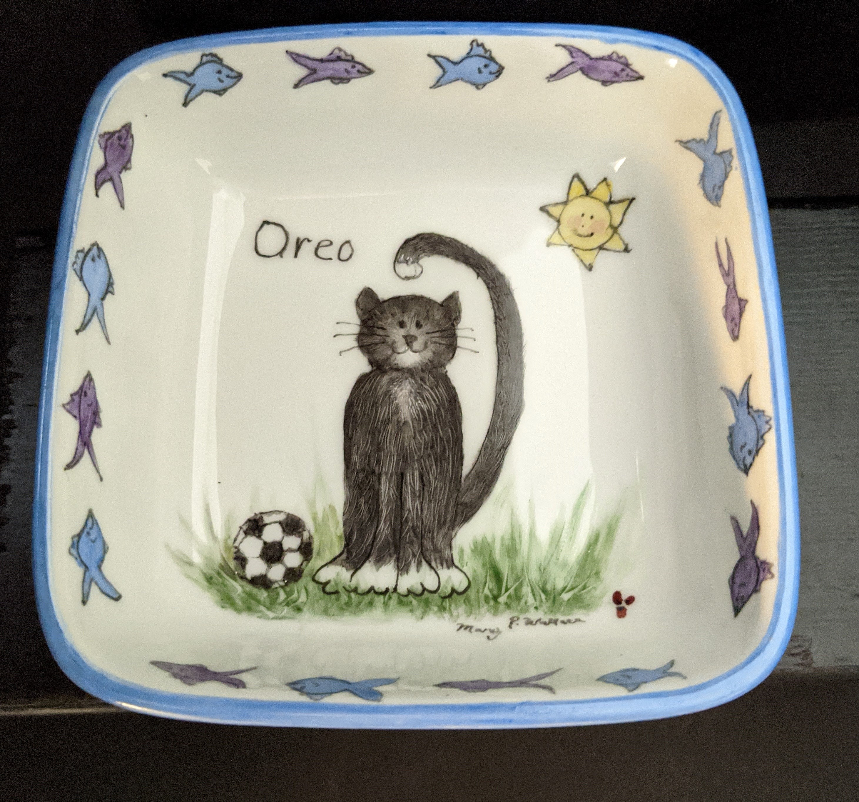 Hand Painted Porcelain Cat Food Dishes Custom Order Etsy