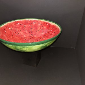 Large Watermelon Bowl - hand painted ceramic