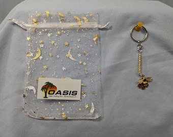 Hand-Crafted Key Ring Bunny - Charms Beads Lego
