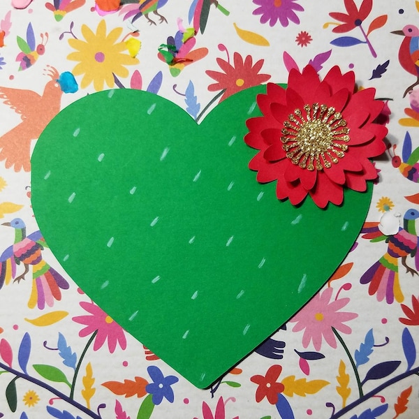 Nopal cactus mexican Valentine's card